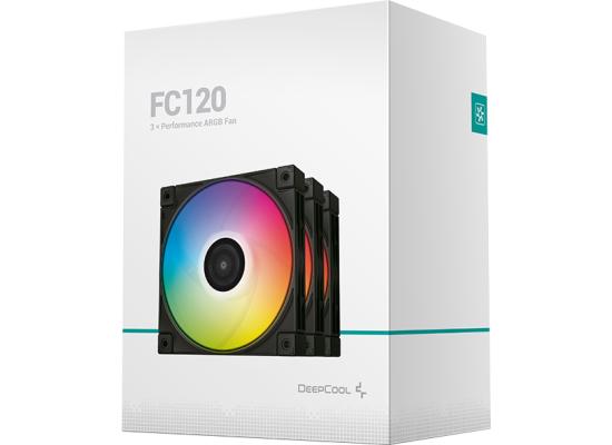 DeepCool FC120 3x120mm 1800RPM 61.91CFM FDB 5V-3Pin RGB 4-Pin PWM High Performance For Cases & CPU Coolers - Black