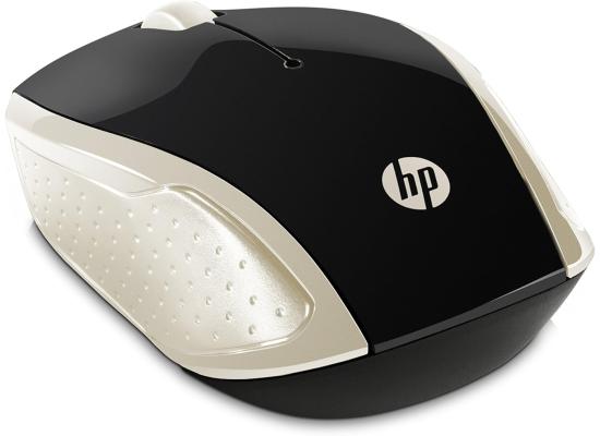 HP 200 USB Wireless Mouse with 1000 DPI Optical Sensor 2.4 GHz Wireless Cconnectivity Ambidextrous Design - Silk Gold