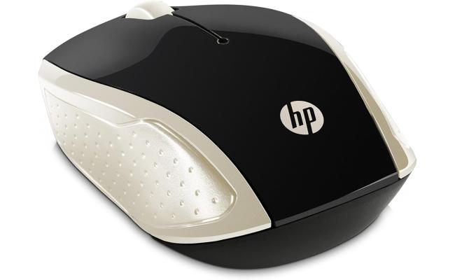 HP 200 USB Wireless Mouse with 1000 DPI Optical Sensor 2.4 GHz Wireless Cconnectivity Ambidextrous Design - Silk Gold