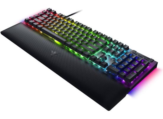 Razer BlackWidow V4 Mechanical 6 Dedicated Macro Keys Magnetic Wrist Rest Doubleshot ABS Keycaps Green Switches - Black
