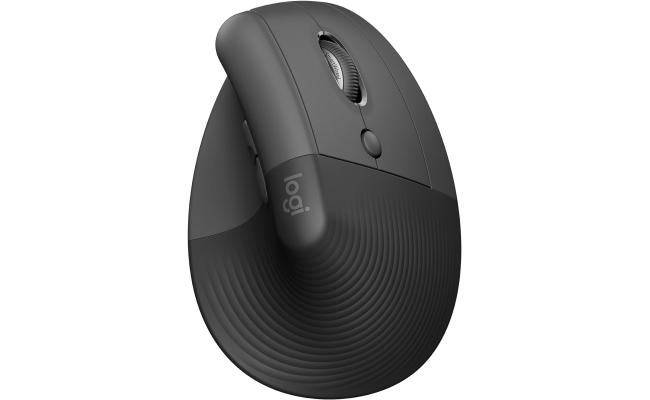 Logitech NEW Lift Vertical Ergonomic Mouse Wireless, Bluetooth Quiet clicks 4 buttons For Windows/macOS/iPadOS, Laptop, PC , Graphite