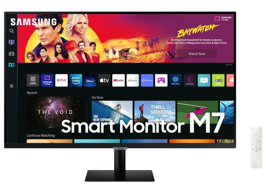 SAMSUNG 32" M7 4K UHD Do-It-All Smart Monitor & Streaming TV Built In Speakers & Remote - Black