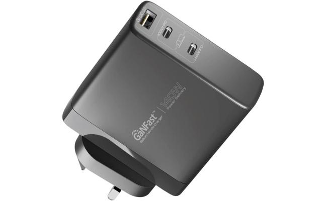 Promate GaNCharge-140W 140W USB-C GaN Charger with 140W Type-C Power Delivery 100W USB-C 3.0 Port 30W QC 3.0 USB Port - Black Promate GaNCharge-140W 140W USB-C GaN Charger with 140W Type-C Power Delivery 100W USB-C 3.0 Port 30W QC 3.0 USB Port - Black