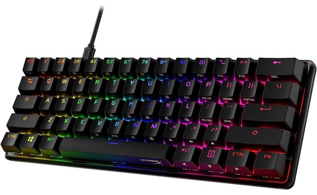HyperX Alloy Origins 60% Small RGB Mechanical Double Shot PBT Keycaps US Layout HyperX Tactile Aqua Switch