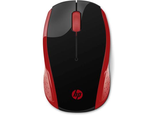 HP 200 USB Wireless Mouse with 1000 DPI Optical Sensor 2.4 GHz Wireless Cconnectivity Ambidextrous Design - Red