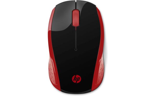 HP 200 USB Wireless Mouse with 1000 DPI Optical Sensor 2.4 GHz Wireless Cconnectivity Ambidextrous Design - Red