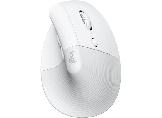 Logitech Lift Vertical Ergonomic Mouse Wireless, Bluetooth Quiet clicks 4 buttons For Windows/macOS/iPadOS, Laptop, PC - Off White