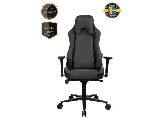 Arozzi Vernazza VENTO Top-tier Hybrid Furniture Fabric / PU Leather Details & Full Back Chair - Dark Grey