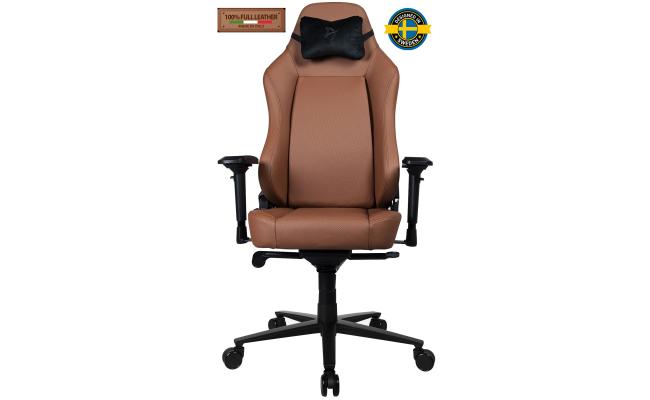 Arozzi Primo PREMIUM 100% Full Italian Leather Improved Foam Aluminum Base & Built in Lumbar Support Chair (( Open Box ))