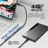 Promate PowerBolt240-2M USB-C Cable Ultra-Fast 240W Power Delivery Thunderbolt 3  w/ 8K Display Nylon Braided 2M Cord & 40Gbps Transfer Speed - Black