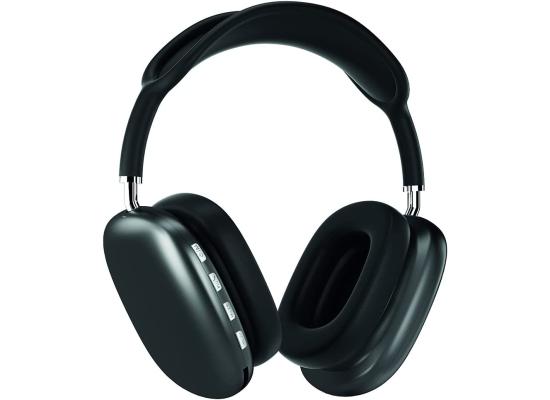 Promate AirBeat Wire & Wireless Ergonomic Over Ear Adjustable Bluetooth 5.0 Headset w/ Mic FM Radio TF Card Slot - Black