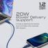 Promate USB-C to Lightning Cable Apple MFi Certified Lightning Cable w/ 20W Power Delivery 120 cm Anti-Tangle Silicone - Blue