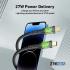 Promate TransLine-Ci USB-C to Lightning Cable Premium 27W Power Delivery w/ Transparent Shells 480Mbps Data Sync  120cm Nylon Braided Cord - Black