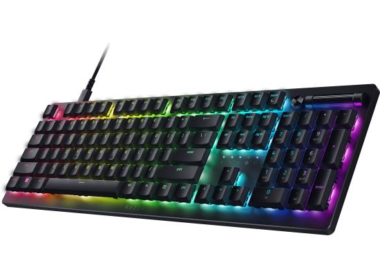 Razer DeathStalker V2 Low-Profile Optical Switches Durable Keycaps & Aluminum Top Plate w/ Roller & Media Button - Linear Red