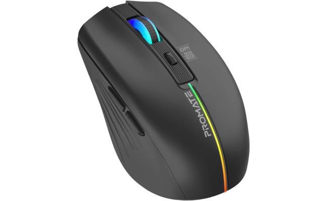 Promate KITT Wireless Mouse 500mAh Rechargeable LED Backlit Mice w/ 6 Functional Buttons RGB Modes - Black Promate KITT Wireless Mouse 500mAh Rechargeable LED Backlit Mice w/ 6 Functional Buttons RGB Modes - Black