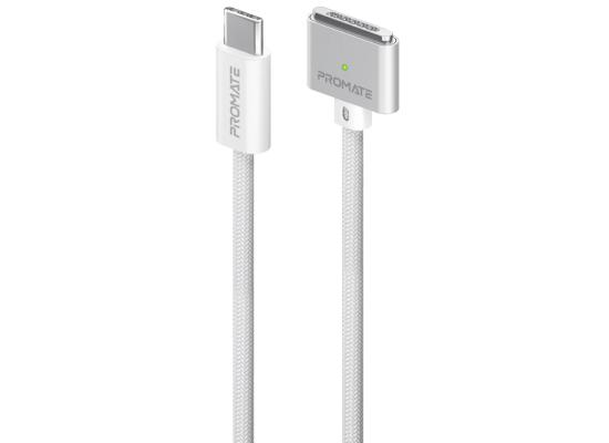 Promate MagCord-140PD MacBook Durable USB-C to MagSafe 3 Charging Cable w/ 140W Power Delivery 2M Nylon Braided