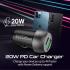 Promate DriveGear-20W Mini Car Charger Ultra Fast Charging 20W Dual USB-C & Quick Charge 3.0 Compact Form Factor
