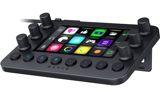 Razer Stream Controller All-In-One Keypad For Streaming 12 Haptic Switchblade Keys 6 Tactile Analog Dials 8 Programmable Buttons Designed for PC & Mac