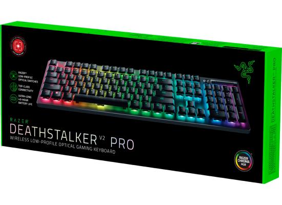 Razer DeathStalker V2 Pro Wireless & Bluetooth Low-Profile Optical Switches HyperSpeed 50 Hr Ultra-Durable Coated Keycaps - Linear Red