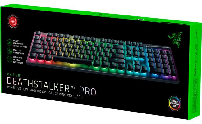 Razer DeathStalker V2 Pro Wireless & Bluetooth Low-Profile Optical Switches HyperSpeed 50 Hr Ultra-Durable Coated Keycaps - Linear Red Razer DeathStalker V2 Pro Wireless & Bluetooth Low-Profile Optical Switches HyperSpeed 50 Hr Ultra-Durable Coated Keycaps - Linear Red