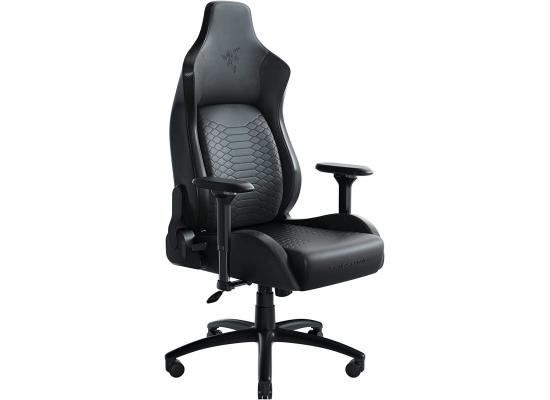 Razer Iskur XL Ergonomic Lumbar Support System Multi-Layered Synthetic Leather Foam Cushions Engineered to Carry Memory Foam Head Cushion - Black