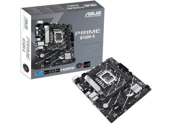 ASUS PRIME B760M-K DDR5 Intel 13th Gen Motherboard PCIe 4.0 2xM.2 2.5Gb Ethernet USB 3.2 Gen 1, Aura Sync