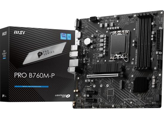 MSI PRO B760M-P DDR5 Intel 13th Gen Motherboard PCIe 4.0 DDR5 2xM.2 PCIe 4.0 Mainboard