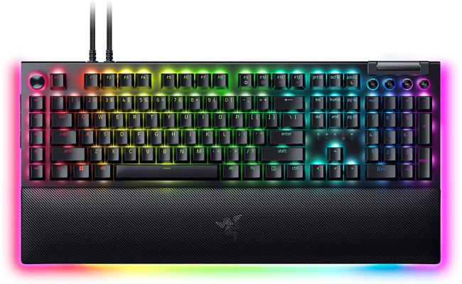 Razer BlackWidow V4 Pro Wired Mechanical Tactile & Clicky ABS Command Dial Programmable Macros Chroma RGB w/ Wrist Rest - Green Switches Razer BlackWidow V4 Pro Wired Mechanical Tactile & Clicky ABS Command Dial Programmable Macros Chroma RGB w/ Wrist Rest - Green Switches