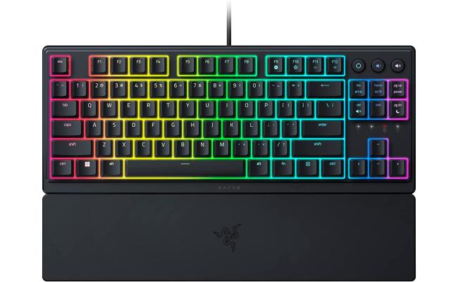 Razer Ornata V3 TKL Low-Profile Keys Mecha-Membrane SwitchesUV-Coated Keycaps Backlit Media Keys 8-Zone RGB Lighting Spill-Resistant w/ Wrist Wrest Razer Ornata V3 TKL Low-Profile Keys Mecha-Membrane SwitchesUV-Coated Keycaps Backlit Media Keys 8-Zone RGB Lighting Spill-Resistant w/ Wrist Wrest