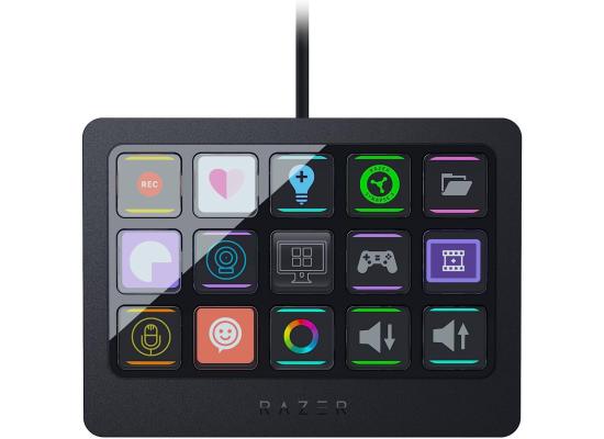 Razer Stream Controller X All-in-One Keypad For Streaming 15 Switchblade Buttons Multi-Link Macros Swappable Magnetic Faceplate Designed for PC & Mac