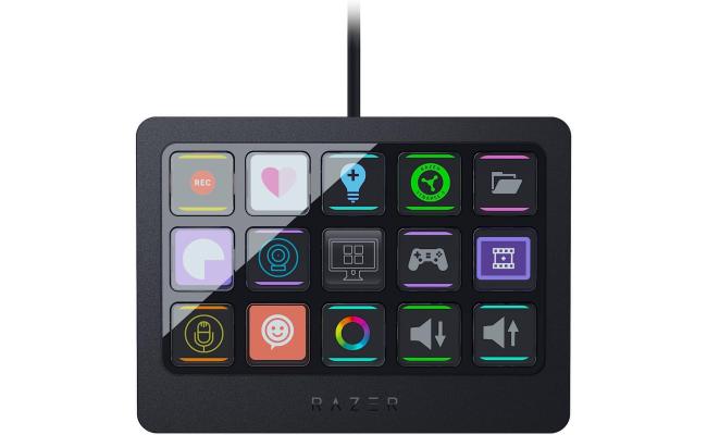 Razer Stream Controller X All-in-One Keypad For Streaming 15 Switchblade Buttons Multi-Link Macros Swappable Magnetic Faceplate Designed for PC & Mac