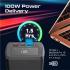 Promate PowerMine-130 38000mAh 130W Quick Charging Power Bank For Laptops Tablets Smartphones w/ Circuits Protect