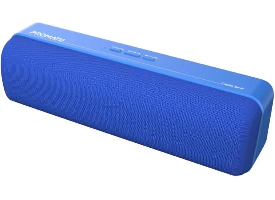 Promate Capsule-2 Bluetooth Portable Speaker HD 6W True Bluetooth 5.0 Long Playtime USB Media Port Micro SD Card & 3.5mm Port - Blue