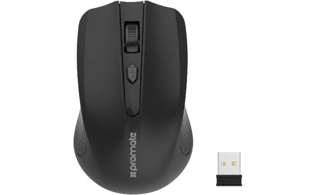 Promate CLIX-8 Optical Wireless Mouse w/ USB Nano Receiver 10m Working Distance Auto Sleep Function & 3 Adjustable DPI Level Mac , Windows