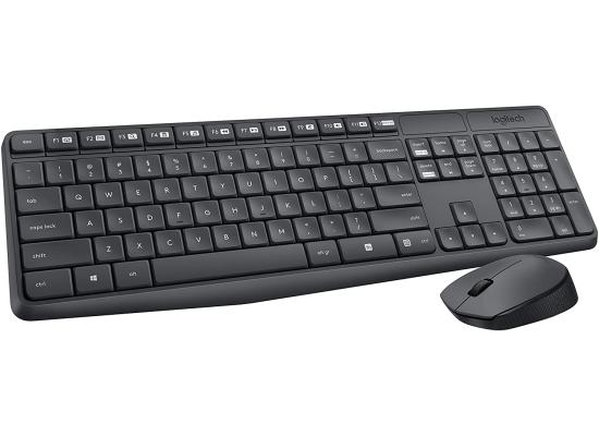 Logitech MK235 Wireless Keyboard & Mouse Combo for Windows Long Battery Life Arabic / English Layout - Black