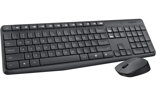 Logitech MK235 Wireless Keyboard & Mouse Combo for Windows Long Battery Life Arabic / English Layout - Black