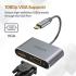 Promate MediaHub-C2 USB-C to VGA & HDMI Adapter Aluminium HDMI Converter 4K & 1080 VGA Dual Screen Display