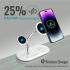Promate Synergy Charging Station 5W Magnetic MFi Apple Watch Charger 15W Charging Stand 24W USB-C Power 5W/10W Qi Charging