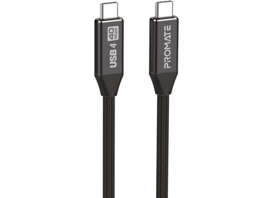 Promate PrimeLinkC40-2M USB-C Cable Ultra HD 8k 60hz USB4 Type-C Cable w/ 240W Power Delivery Thunderbolt 4 Compatible