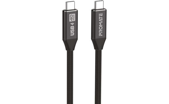 Promate PrimeLinkC40-2M USB-C Cable Ultra HD 8k 60hz USB4 Type-C Cable w/ 240W Power Delivery Thunderbolt 4 Compatible