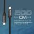 Promate PrimeLinkC40-2M USB-C Cable Ultra HD 8k 60hz USB4 Type-C Cable w/ 240W Power Delivery Thunderbolt 4 Compatible