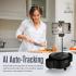 Promate Vision-HD 3-in-1 Ai Auto Tracking Smart Web Camera w/ 3000mAh Battery Phone Holder Mic LED Light & 360 Rotation