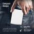 Promate Bolt-10Pro Power Bank 10000mAh Ultra-Slim 10W USB-C Input/Output Dual USB LED Screen Over-Heating Protection - White