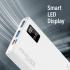 Promate Bolt-10Pro Power Bank 10000mAh Ultra-Slim 10W USB-C Input/Output Dual USB LED Screen Over-Heating Protection - White