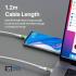 Promate TransLine-CC USB-C to USB-C Cable 60W Power Delivery Transparent Shells 120cm Nylon Braided Cord - White