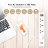 Huntkey SSZ507 Universal Power Strip 4x Outlet + 2x USB Charging Ports AC 220-240V Surge Protector 3M - White