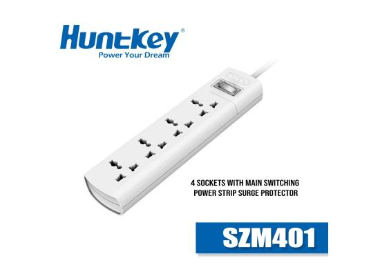 Huntkey SZM401 Universal Power Strip 4x Outlet AC 220-240V Surge Protector 1.5M - White