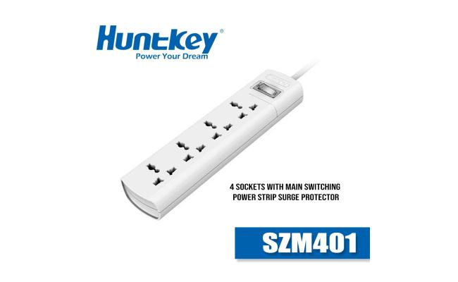 Huntkey SZM401 Universal Power Strip 4x Outlet AC 220-240V Surge Protector 1.5M - White