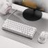 Redragon K630 Dragonborn 60% Wired RGB Gaming Keyboard, 61 Keys Compact Mechanical Keyboard with Linear Blue Switch, Pro Driver Support, White
