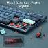 Redragon K632 Blue PRO 60% 3-Mode Connection RGB Mechanical Ultra-Thin Low Profile w/No-Lag Connection Dedicated Media Control - Red Switch